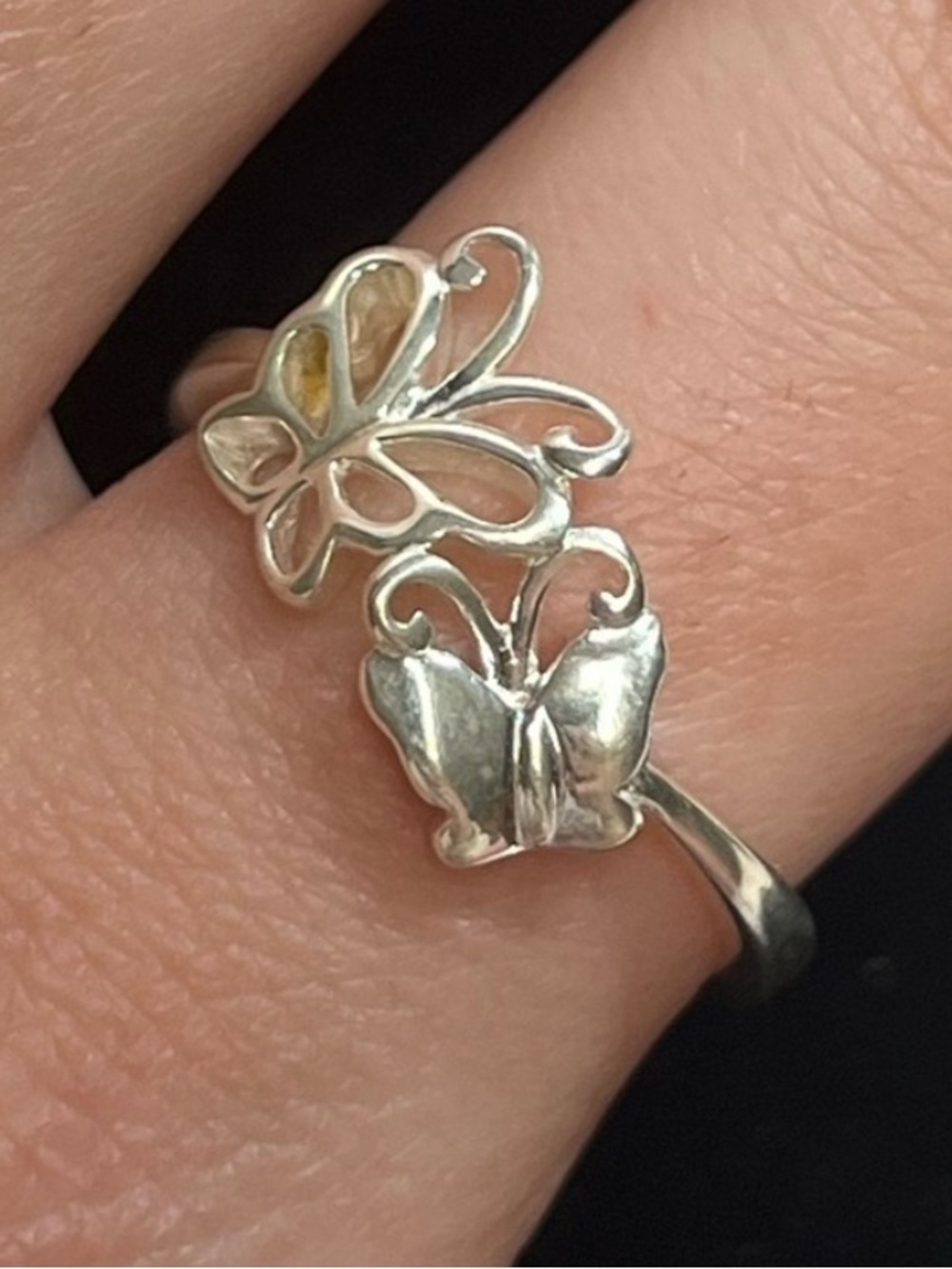 Sterling silver butterfly ring. Stamped 925